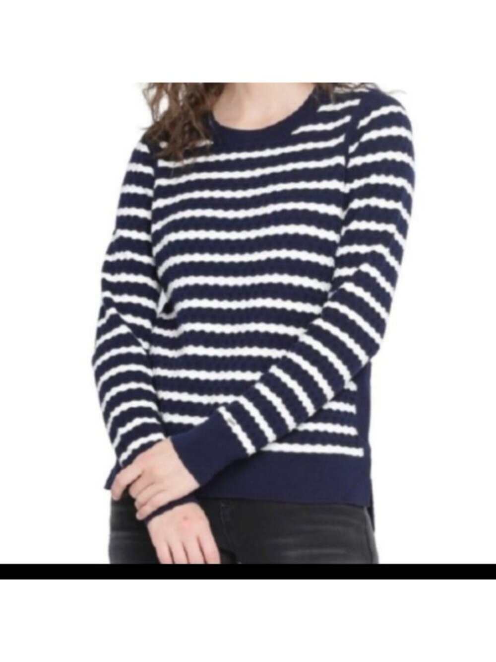 Tommy Hilfiger Crew Neck Sweater - Size Extra Small / XS - 100% Cotton, High Low